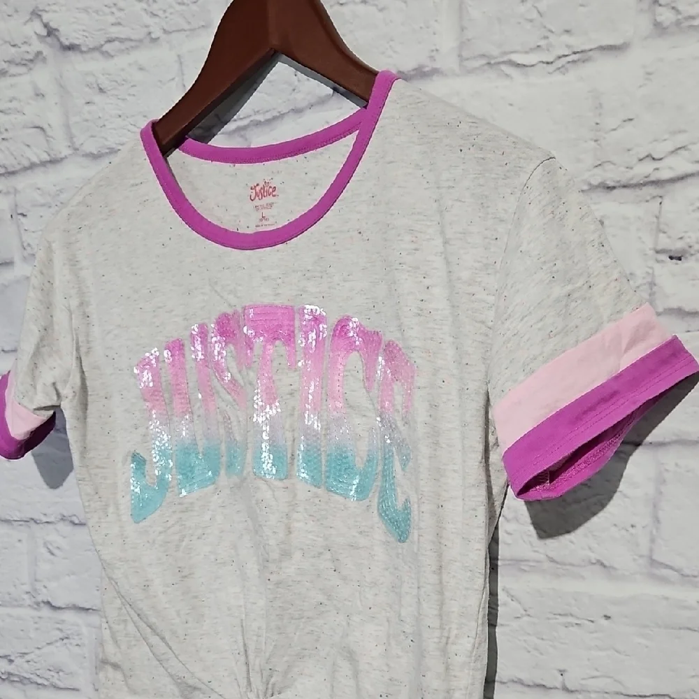 Justice Logo Sequin Tee
